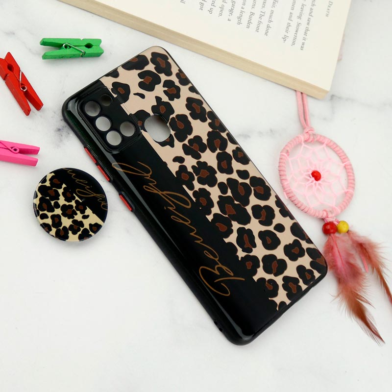 قاب فانتزی طرحدار محافظ لنزدار + پاپ سوکت Samsung Galaxy A21s سری T