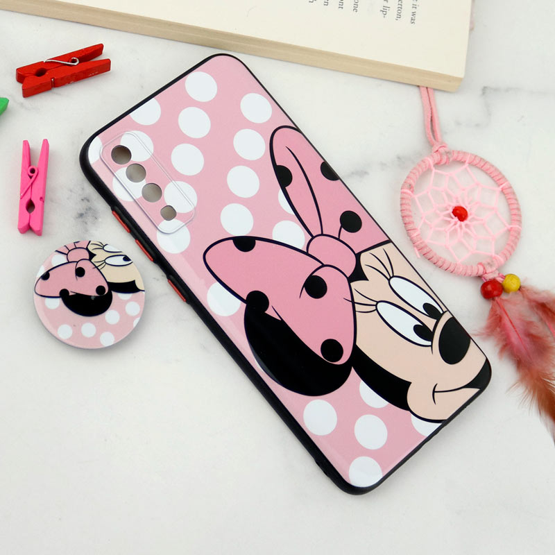 قاب فانتزی طرحدار محافظ لنزدار + پاپ سوکت Samsung Galaxy A70 سری T