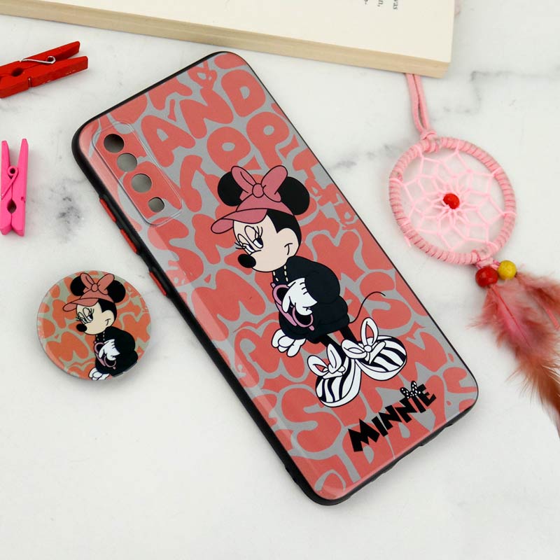 قاب فانتزی طرحدار محافظ لنزدار + پاپ سوکت Samsung Galaxy A70 سری T