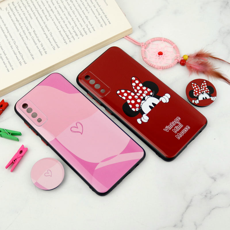 قاب فانتزی طرحدار محافظ لنزدار + پاپ سوکت Samsung Galaxy A70 سری T