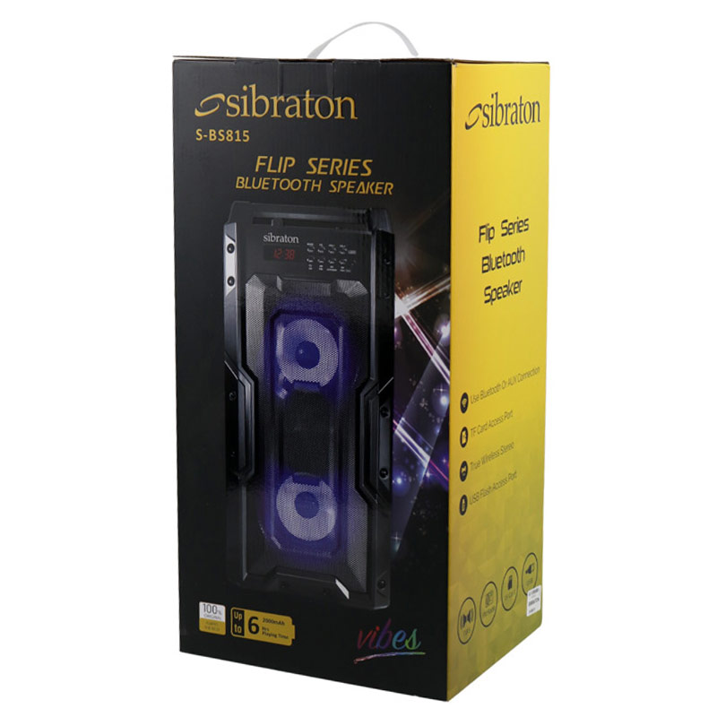 اسپیکر چمدانی بلوتوثی رم و فلش خور Sibraton S-BS815 + ریموت کنترل