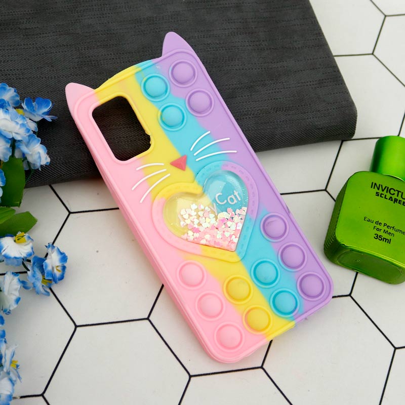 قاب اورجینال سیلیکونی آکواریومی Lucky Cat پاپیتی Samsung Galaxy A02s رنگین کمانی