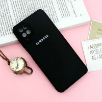 قاب طرح سیلیکون محافظ لنزدار Samsung Galaxy A12 مشکی