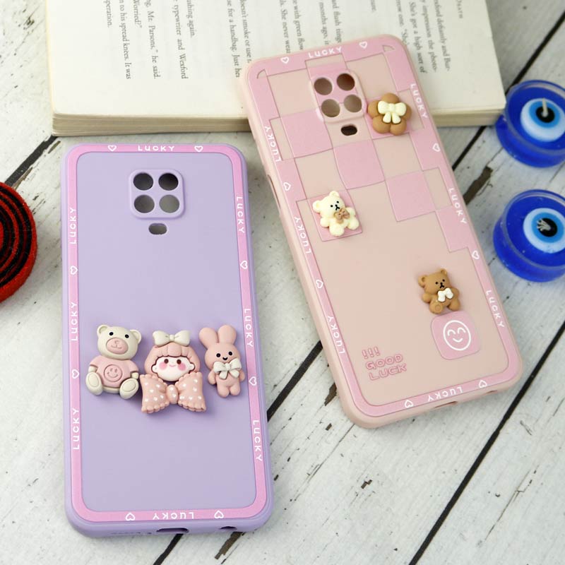 قاب سیلیکونی عروسکی محافظ لنزدار Xiaomi Redmi Note 9 Pro
