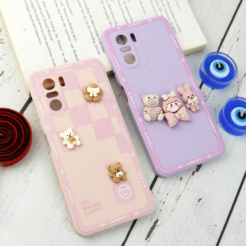 قاب سیلیکونی عروسکی محافظ لنزدار Xiaomi Poco F3
