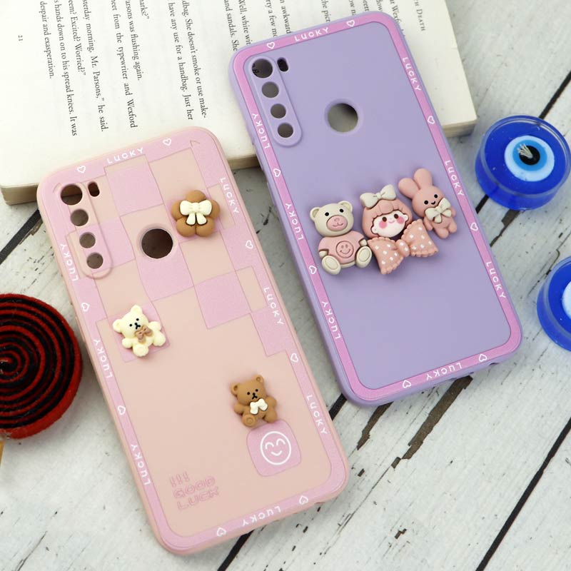 قاب سیلیکونی عروسکی محافظ لنزدار Xiaomi Redmi Note 8