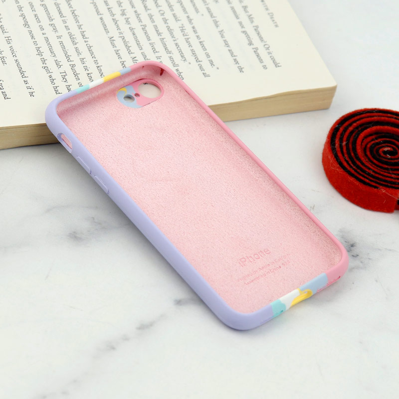 قاب سیلیکونی اورجینال رنگین کمانی محافظ لنزدار iPhone 7/8/SE 2020