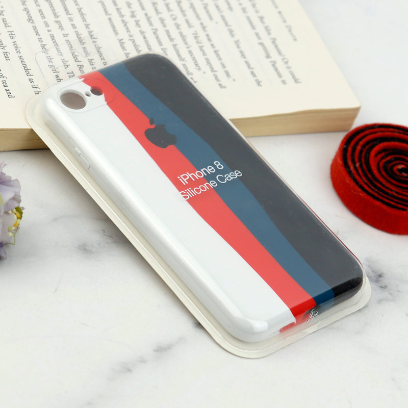 قاب سیلیکونی اورجینال رنگین کمانی محافظ لنزدار iPhone 7/8/SE 2020