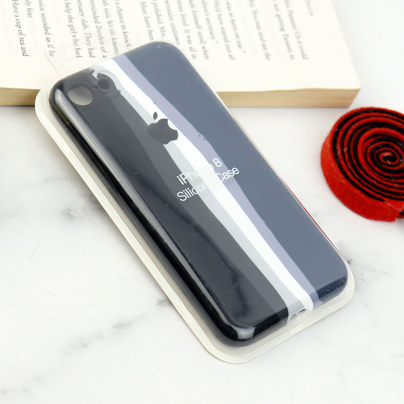 قاب سیلیکونی اورجینال رنگین کمانی محافظ لنزدار iPhone 7/8/SE 2020