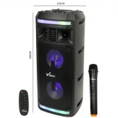 اسپیکر چمدانی بلوتوثی رم و فلش خور Vanmaax MAX-150 + میکروفون و ریموت کنترل