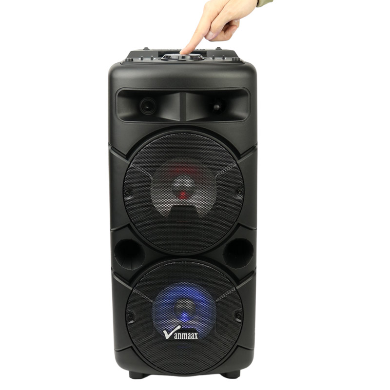 اسپیکر چمدانی بلوتوثی رم و فلش خور Vanmaax MAX-250 + میکروفون و ریموت کنترل