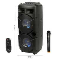 اسپیکر چمدانی بلوتوثی رم و فلش خور Vanmaax MAX-250 + میکروفون و ریموت کنترل