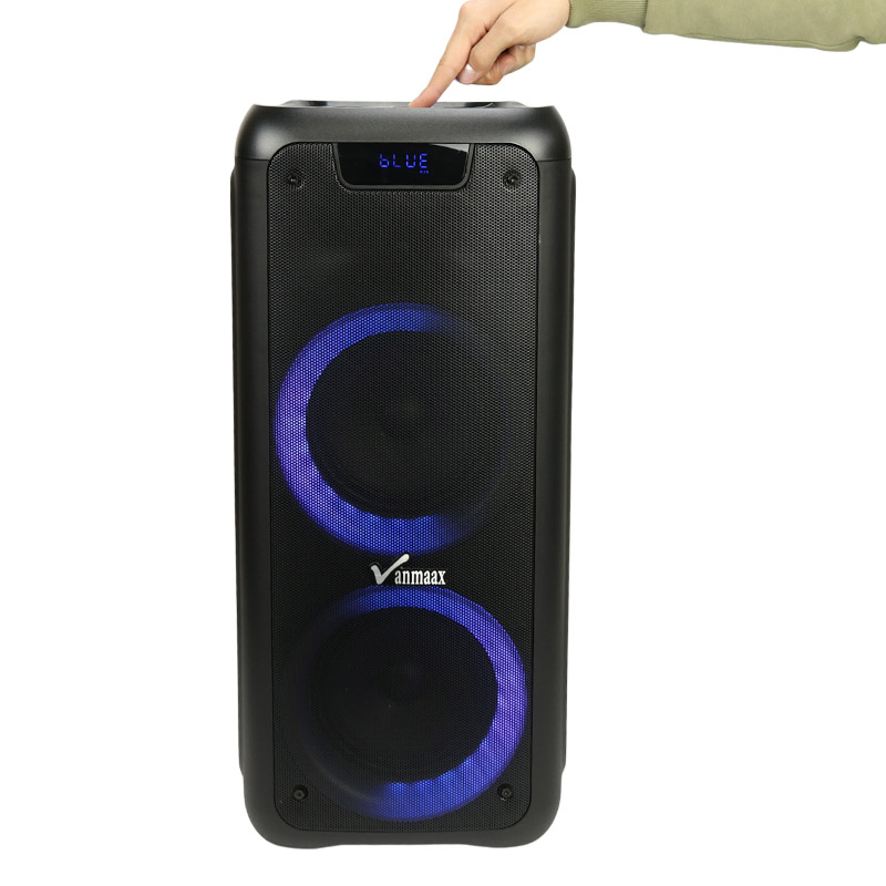 اسپیکر چمدانی بلوتوثی رم و فلش خور Vanmaax MAX-350 + میکروفون و ریموت کنترل
