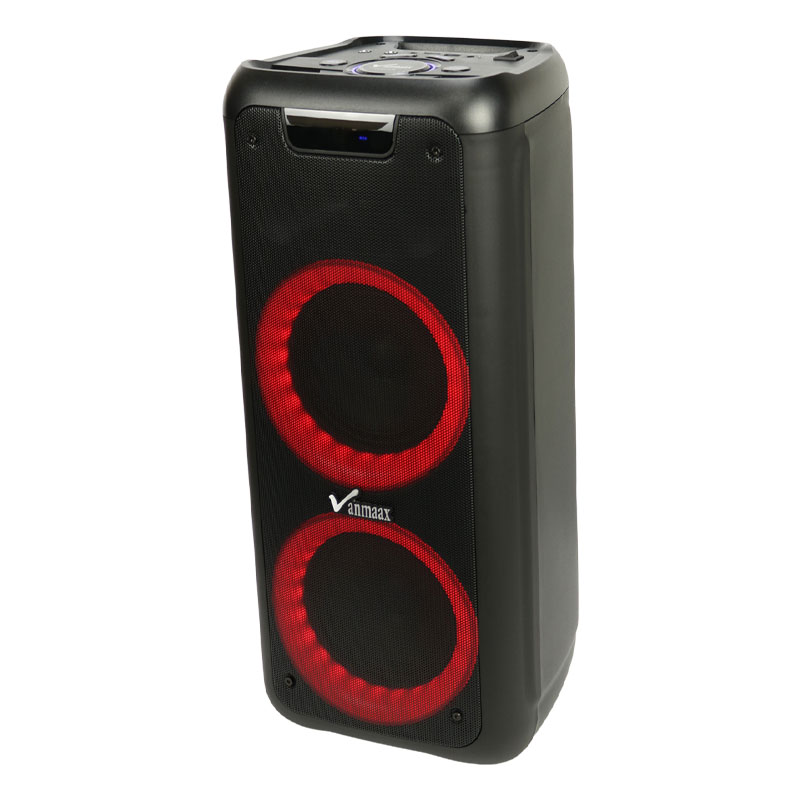 اسپیکر چمدانی بلوتوثی رم و فلش خور Vanmaax MAX-350 + میکروفون و ریموت کنترل