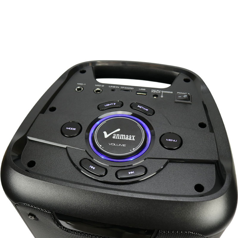اسپیکر چمدانی بلوتوثی رم و فلش خور Vanmaax MAX-350 + میکروفون و ریموت کنترل