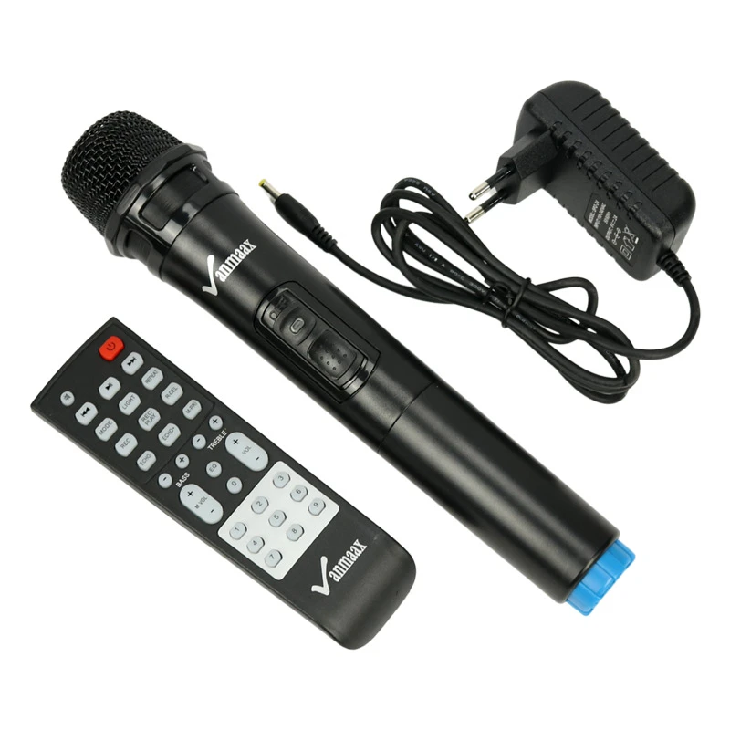 اسپیکر چمدانی بلوتوثی رم و فلش خور Vanmaax MAX-450 + میکروفون و ریموت کنترل