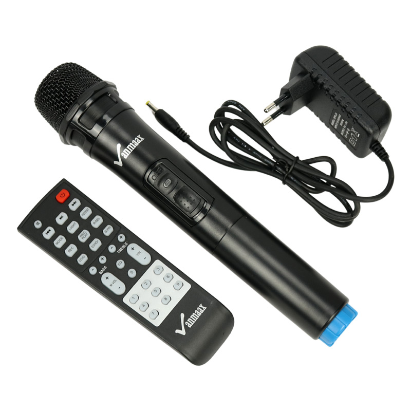 اسپیکر چمدانی بلوتوثی رم و فلش خور Vanmaax MAX-450 + میکروفون و ریموت کنترل