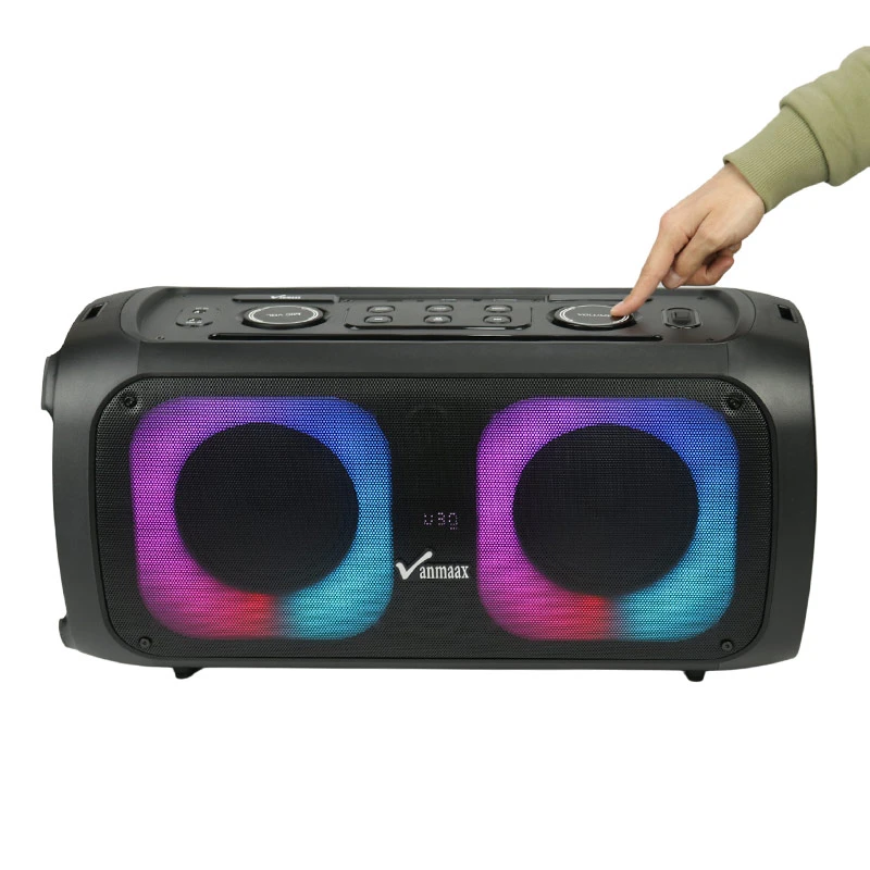 اسپیکر چمدانی بلوتوثی رم و فلش خور Vanmaax MAX-550 + میکروفون و ریموت کنترل