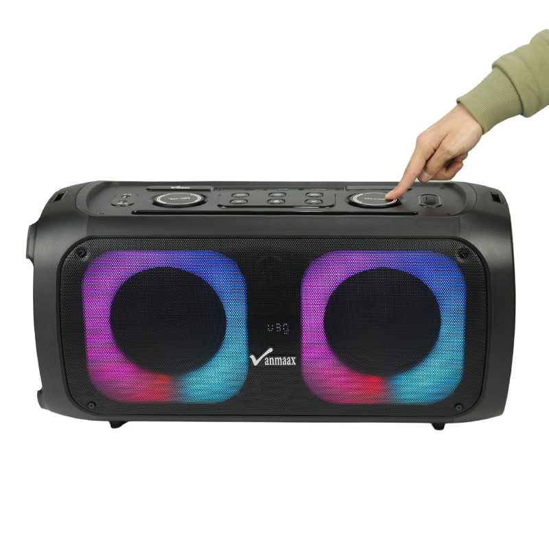 اسپیکر چمدانی بلوتوثی رم و فلش خور Vanmaax MAX-550 + میکروفون و ریموت کنترل