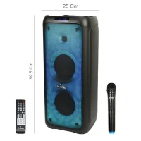 اسپیکر چمدانی بلوتوثی رم و فلش خور Vanmaax MAX-650 + میکروفون و ریموت کنترل