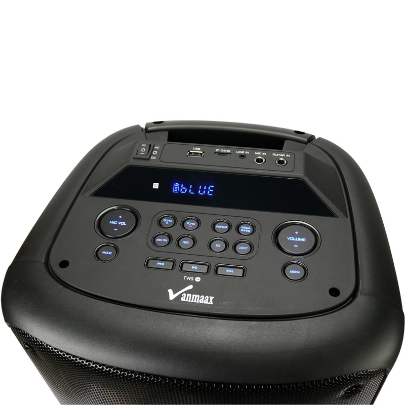 اسپیکر چمدانی بلوتوثی رم و فلش خور Vanmaax MAX-850 + میکروفون و ریموت کنترل