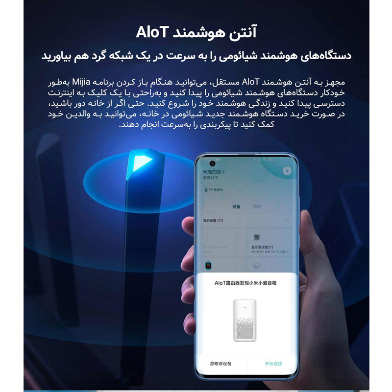 روتر 7 آنتن Xiaomi MiAloT AX3600 ADSL6+ Wifi6 2976Mbps