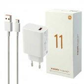 شارژر دیواری فست شارژ Xiaomi Mi 11/13 Lite 5G 3A QC3 PD 33W سرجعبه + کابل Type-C و جعبه گوشی