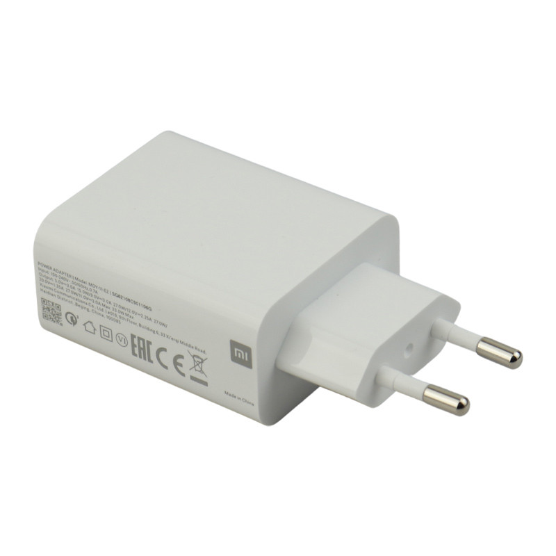 شارژر دیواری فست شارژ Xiaomi Mi 11/13 Lite 5G 3A QC3 PD 33W سرجعبه + کابل Type-C و جعبه گوشی