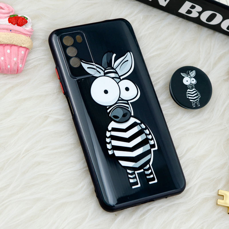 قاب فانتزی طرحدار محافظ لنزدار + پاپ سوکت Xiaomi Poco M3 سری T