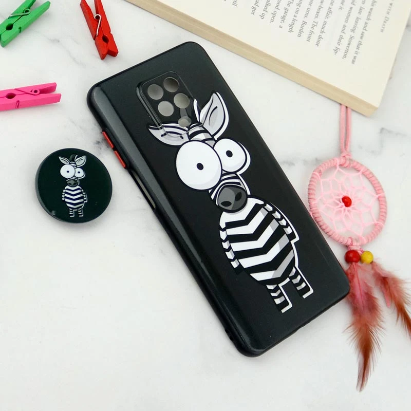 قاب فانتزی طرحدار محافظ لنزدار + پاپ سوکت Xiaomi Redmi Note 9s سری T