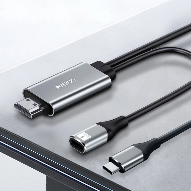 کابل تبدیل Type-C به HDMI 4k یسیدو HM01 طول 1.8 متر