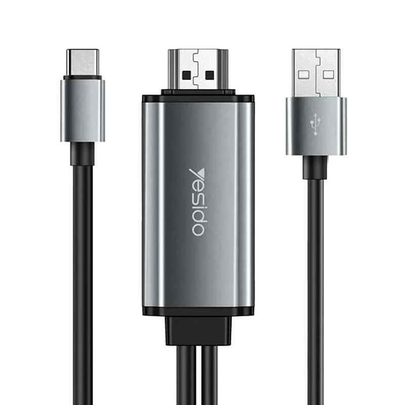 کابل تبدیل Type-C به HDMI 4k یسیدو HM02 طول 1.8 متر