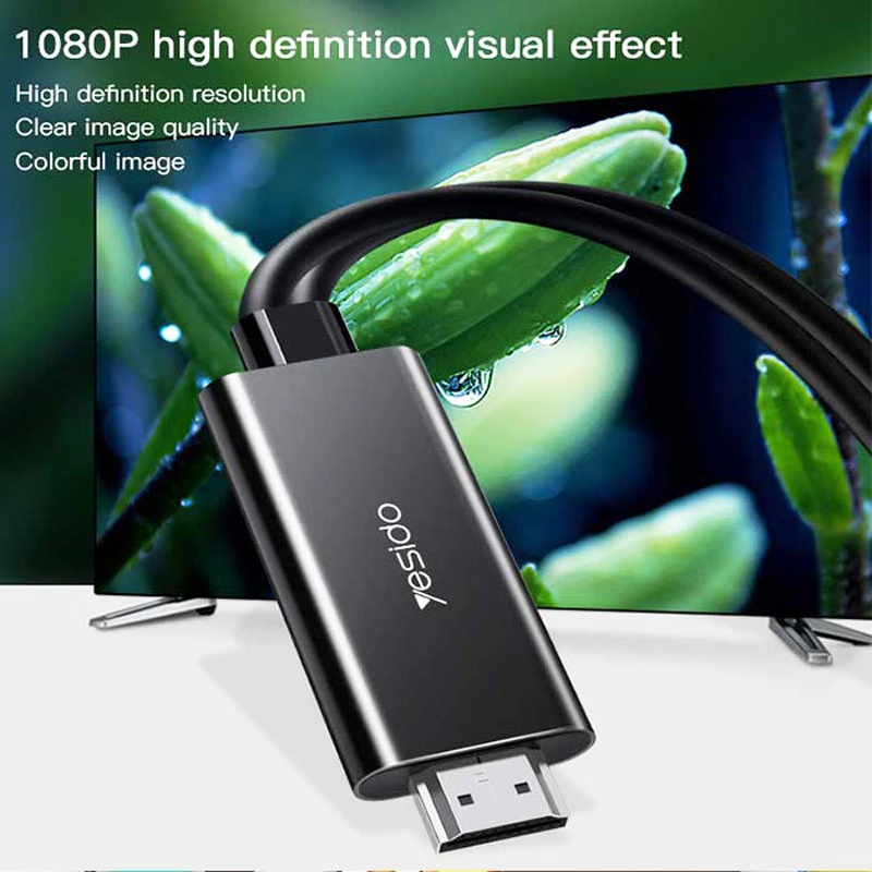 کابل تبدیل Lightning/MicroUSB/Type-C به HDMI یسیدو HM05 طول 1.8 متر
