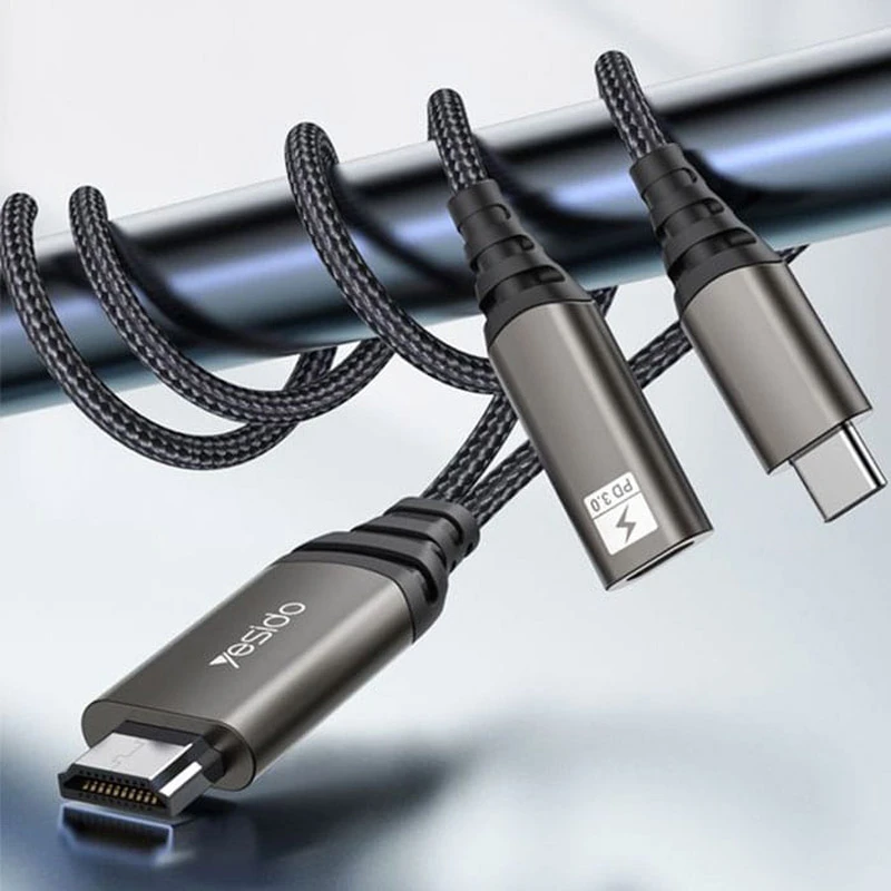 کابل تبدیل Type-C به HDMI 4k یسیدو HM07 طول 2 متر