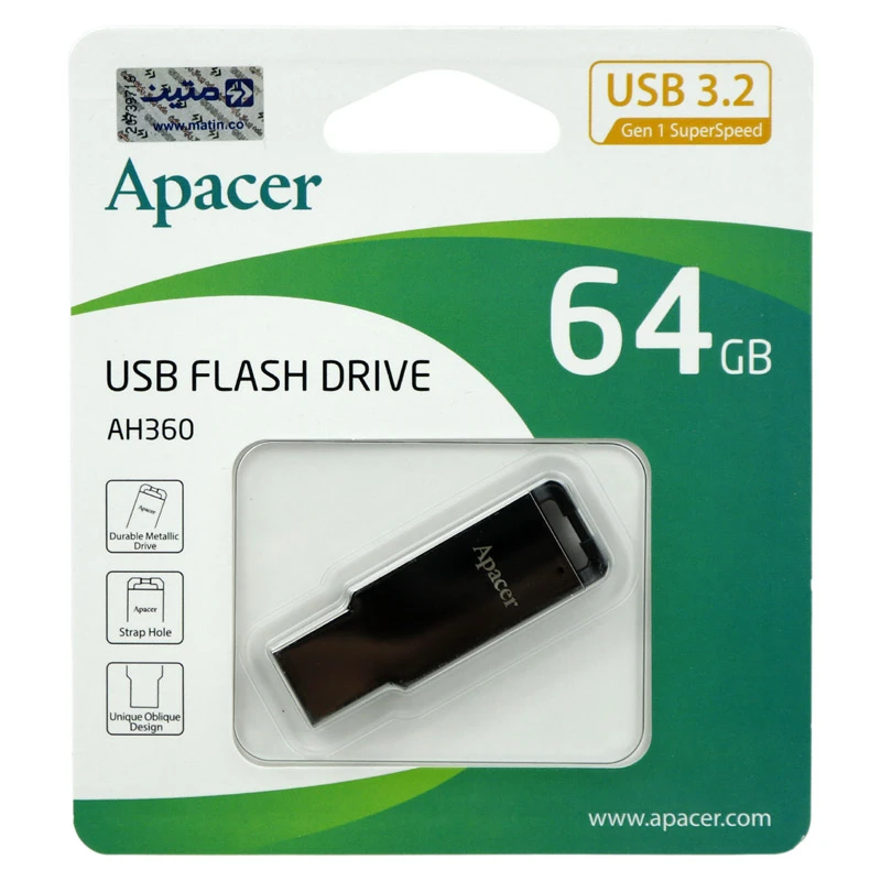 فلش 64 گیگ اپیسر Apacer AH360 USB3.2