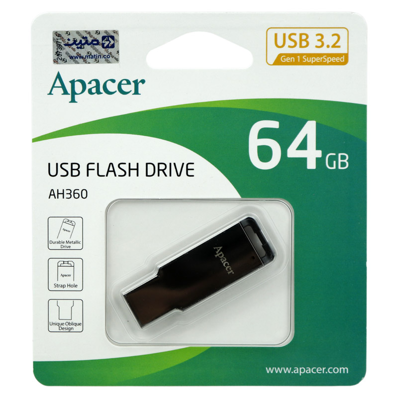 فلش 64 گیگ اپیسر Apacer AH360 USB3.2