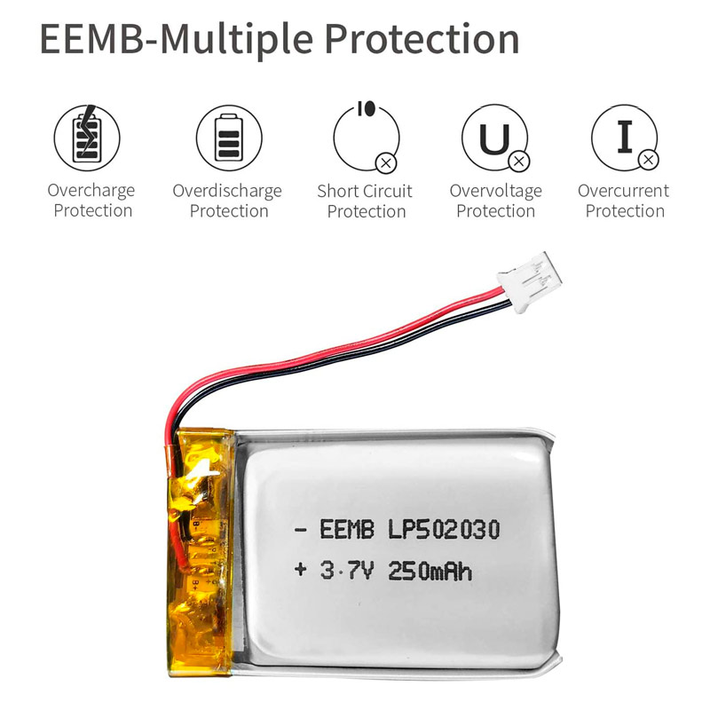 باتری لیتیوم ۲۵۰mAh 32*20.5*5.3mm 502030