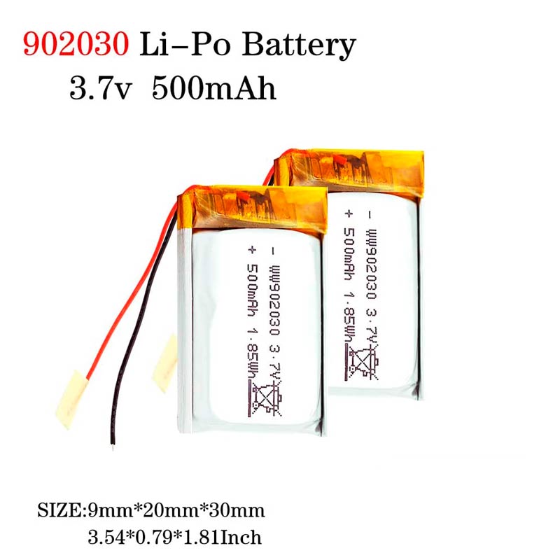 باتری لیتیوم ۵۰۰mAh 30*20*9mm 902030