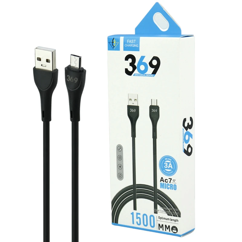 کابل میکرو یو اس بی فست شارژ 3 آمپر Universal Brand 369 AC7 طول 1.5 متر