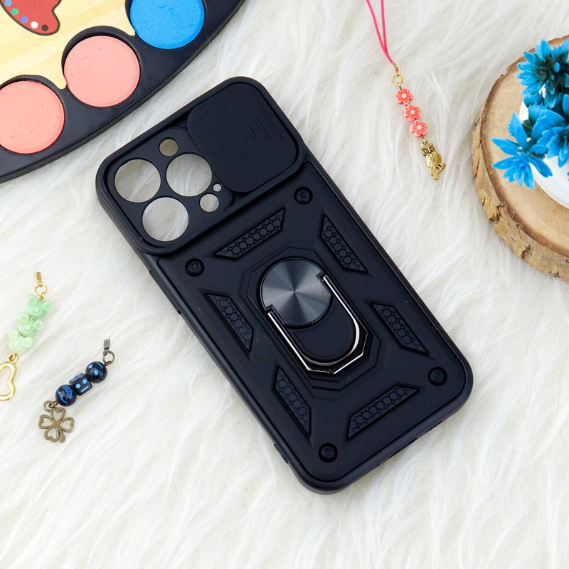 قاب ضد ضربه محافظ لنزدار کشویی هولدر دار بتمن iPhone 13 Pro