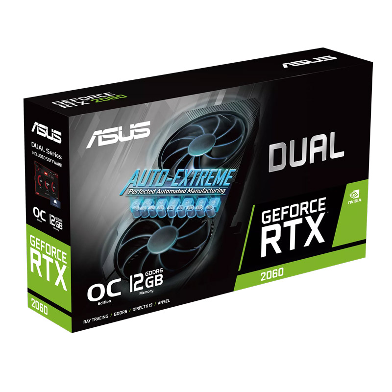 کارت گرافیک Asus Dual GeForce RTX2060 EVO OC 12G GDDR6 192Bit