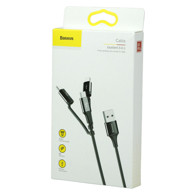 کابل 3 سر Baseus CA3IN1-ZY 2A 1.2m