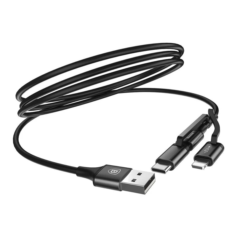 کابل سه سر 2 آمپر باسئوس CA3IN1-ZY طول 1.2 متر