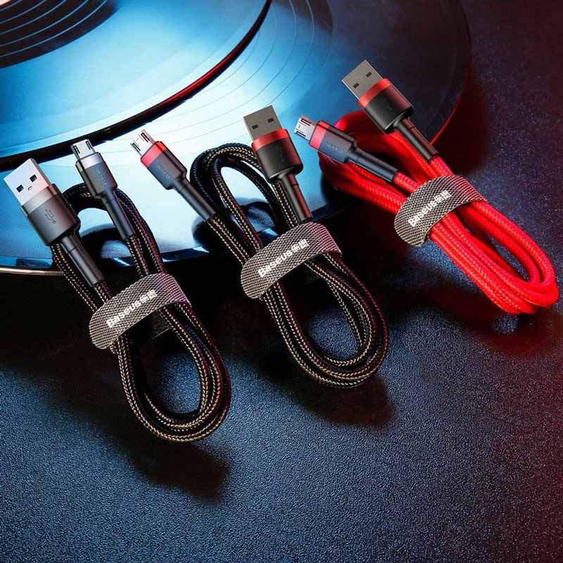 کابل میکرو یو اس بی فست شارژ 2.4 آمپر باسئوس Cafule CAMKLF-A طول 0.5 متر