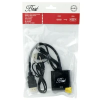 تبدیل HDMI به VGA بست Best + کابل صدا و کابل Micro USB