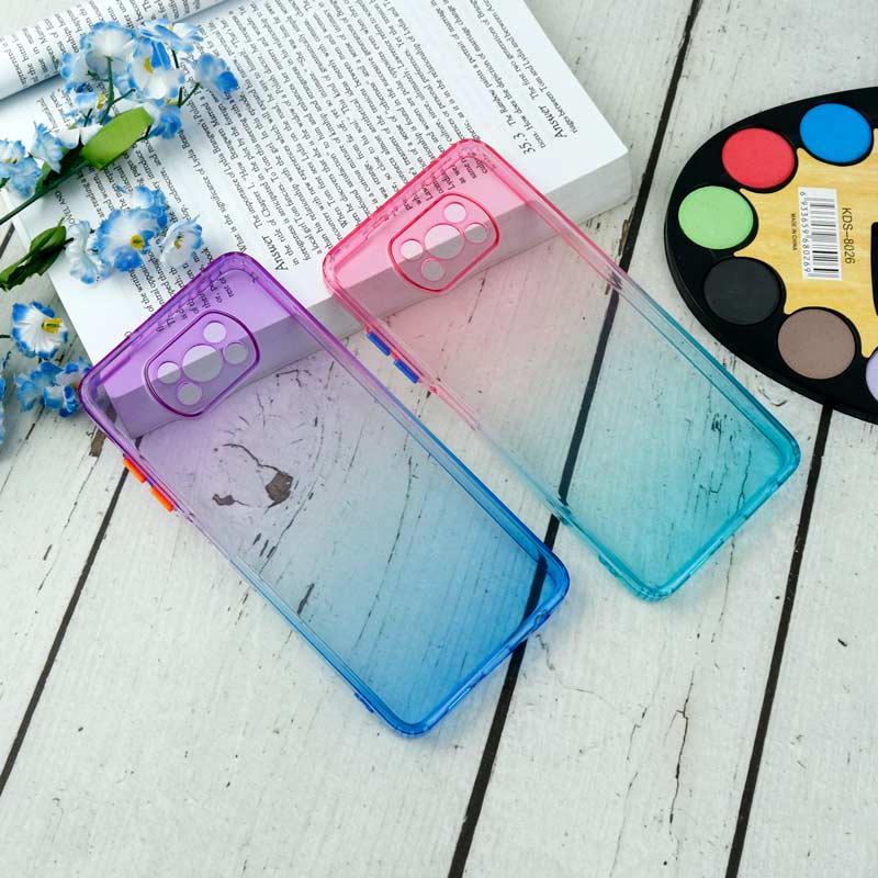 قاب آبرنگی دور رنگی محافظ لنزدار Xiaomi Poco X3