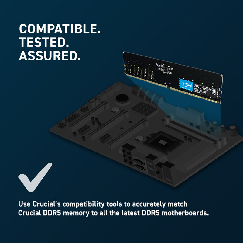 رم کامپیوتر Crucial CT16G48C40U5 DDR5 16GB 4800MHz CL40 Single