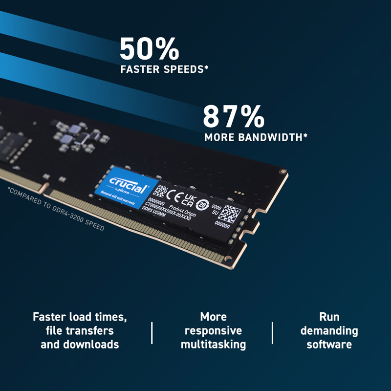 رم کامپیوتر Crucial DDR5 32GB 4800MHz CL40 Single
