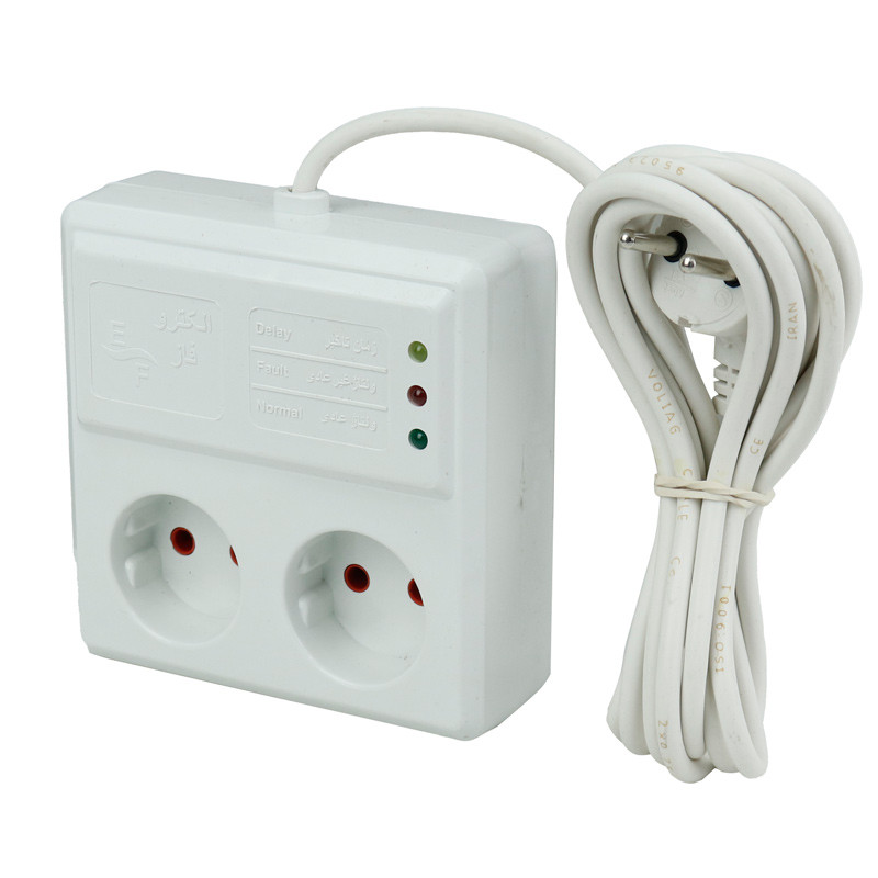 محافظ برق یخچال و فریزر 2 خانه الکتروفاز با کابل 3 متری Electrofaz 2002