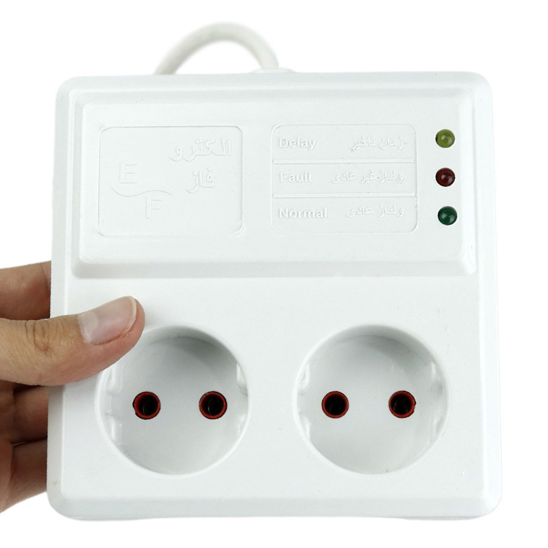 محافظ برق یخچال و فریزر 2 خانه الکتروفاز با کابل 3 متری Electrofaz 2002